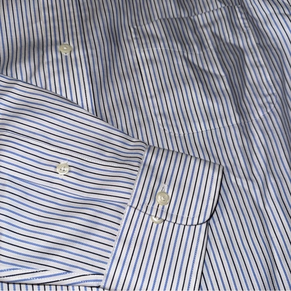 Lauren Ralph Lauren White w/ Blue Pinstripes - 16.5 in - Picture 7 of 7